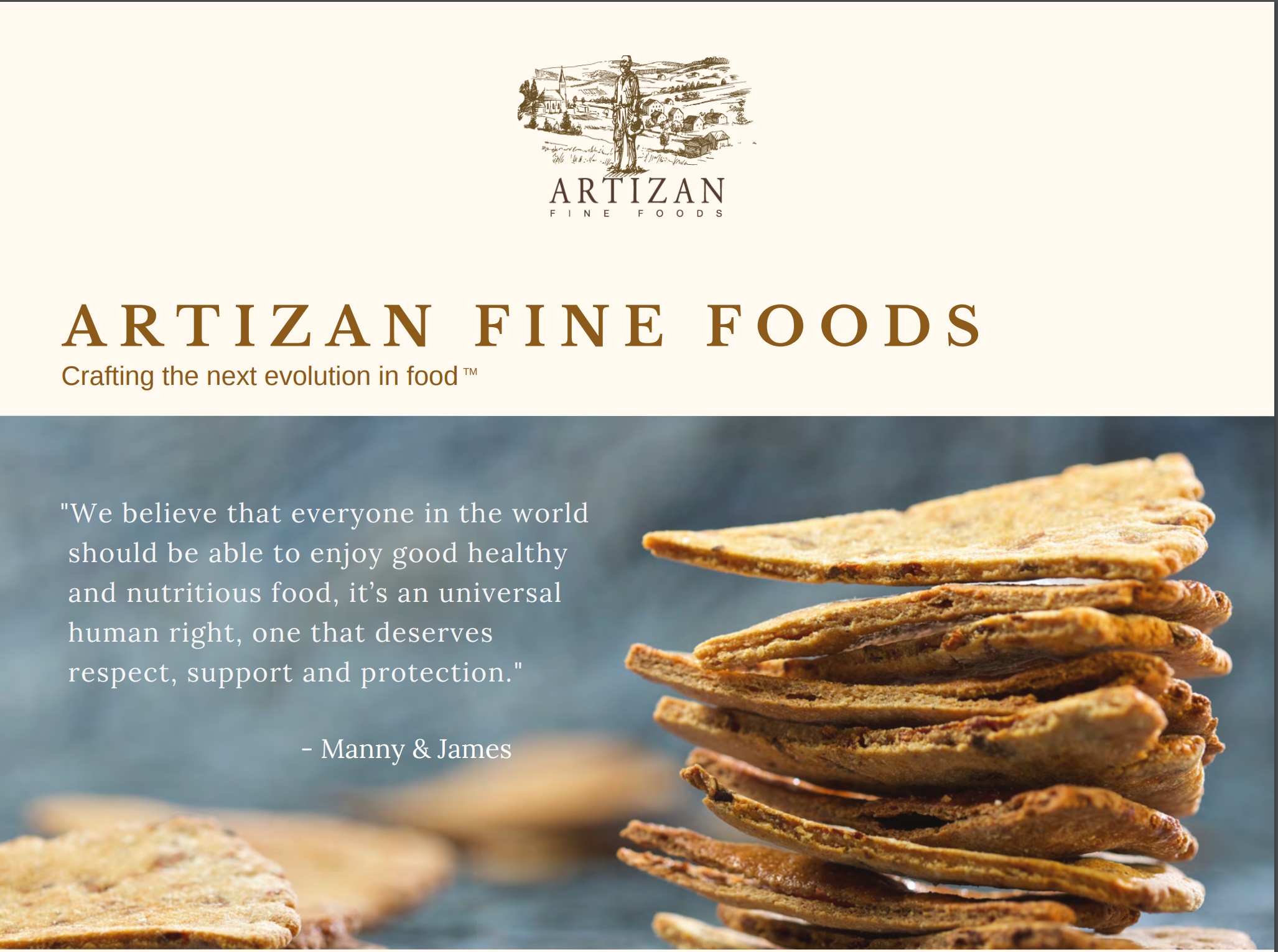 Artizan Fine Foods Pitch Deck Cover