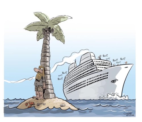 Hiding from the Cruise ship